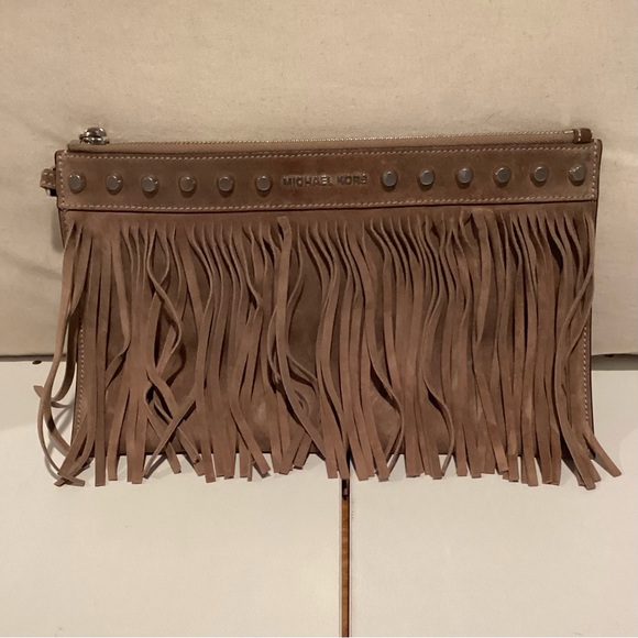 Michael Kors Tan Fringe Wristlet - Picture 1 of 4